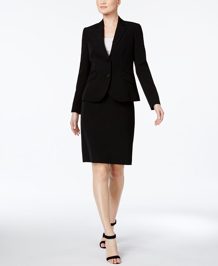 macys womens black suits