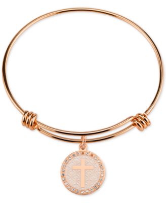 gold bracelet with cross charm