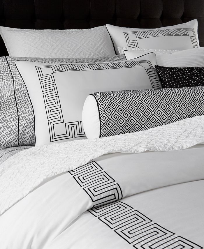 Hotel Collection Greek Key Cotton Twin Duvet Cover ...