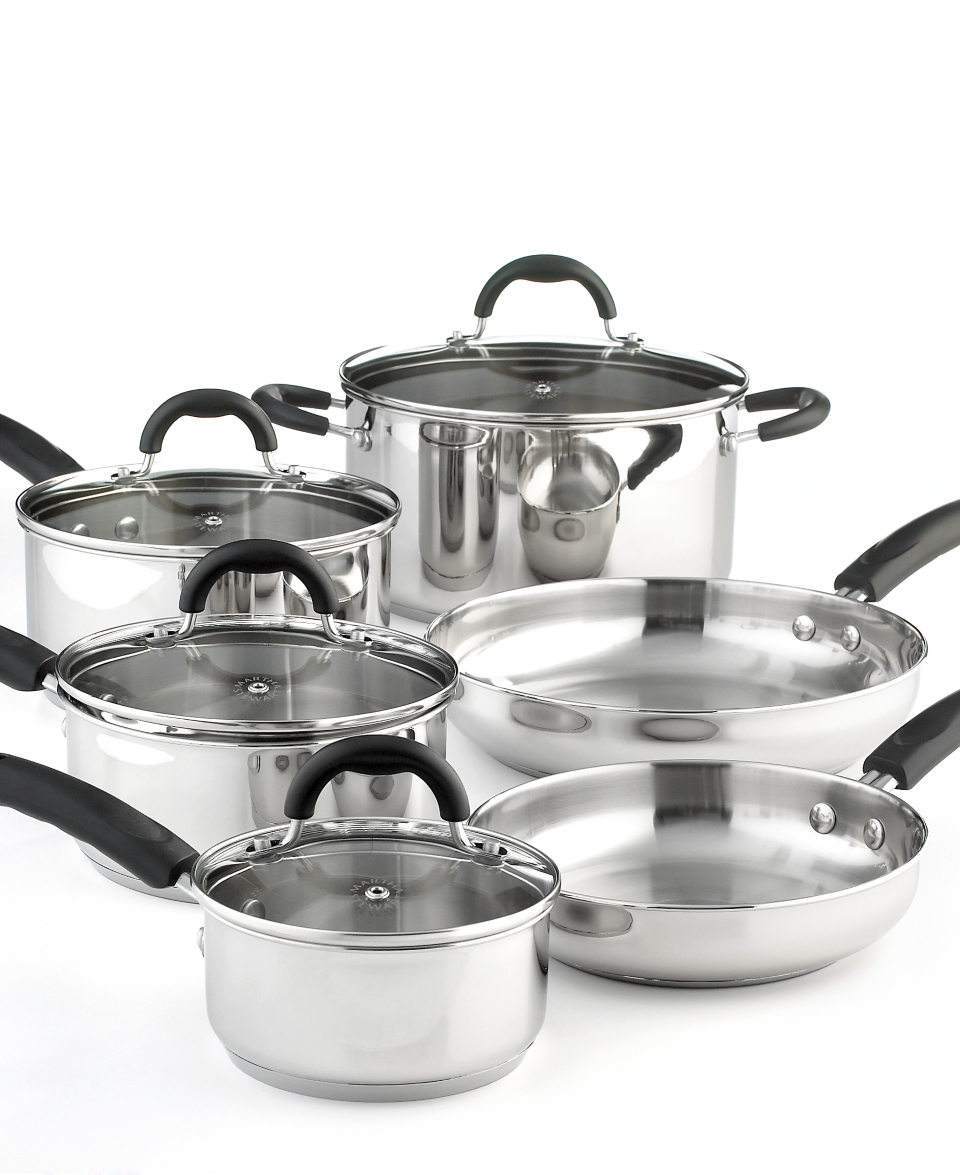 Martha Stewart Collection Stainless Steel 10 Piece Cookware Set 