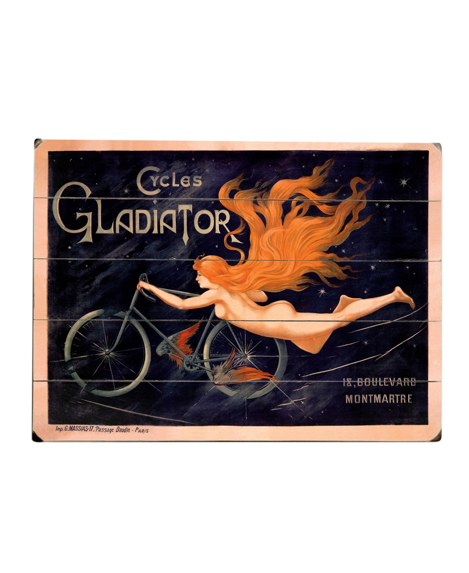 ArteHouse Wall Art, French Gladiator Bicycles Wooden Sign