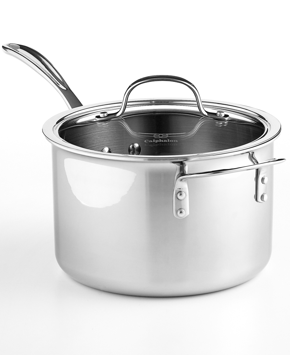 Calphalon Saucepan, Tri Ply Stainless Steel 4.5 Qt.   Cookware