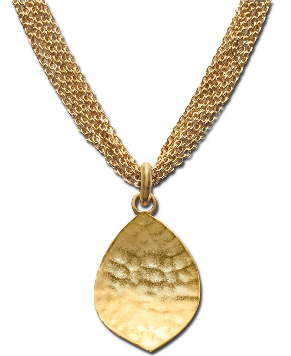 Lauren Ralph Lauren Necklace, 14k Gold Plated Amethyst Cabochon Bead