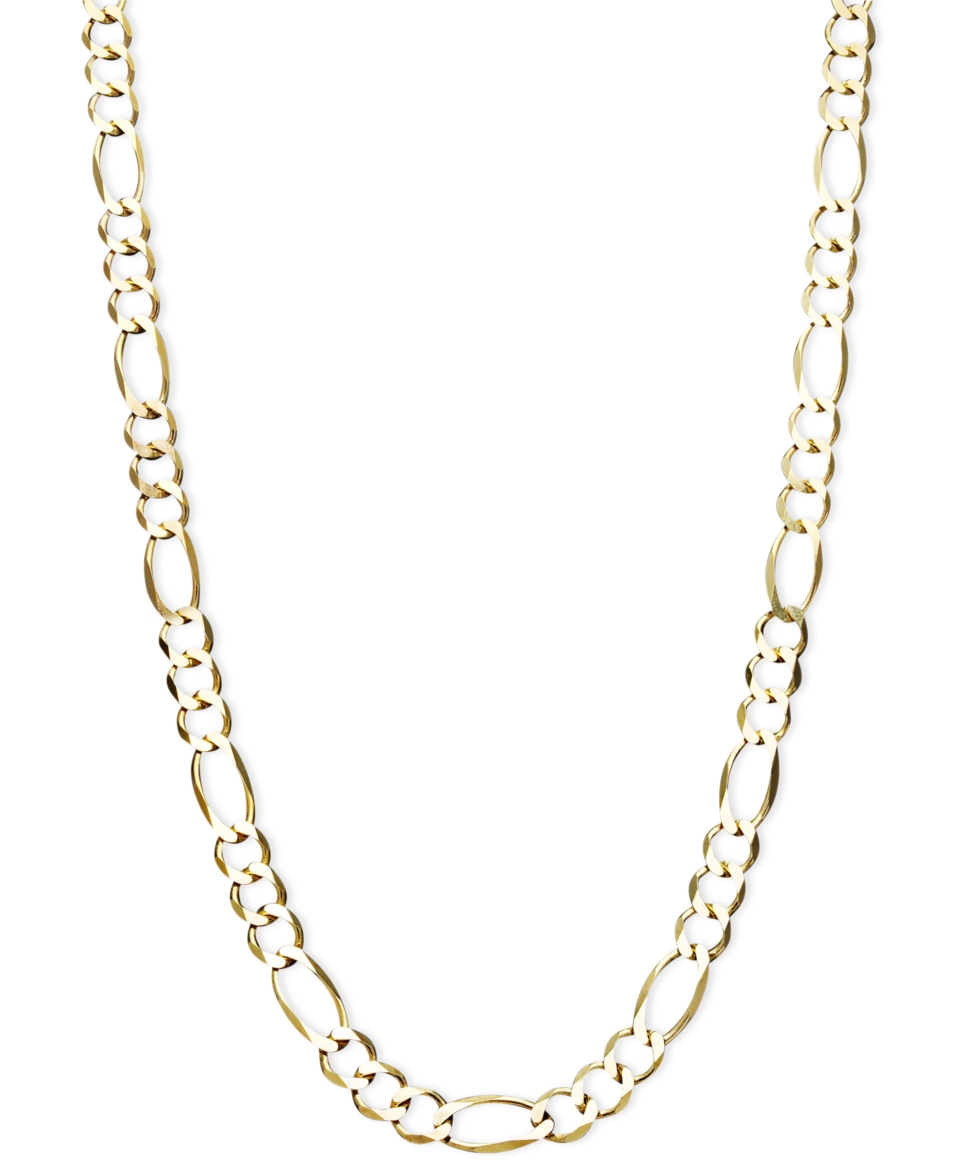 14k Gold Necklace, 22 Figaro Chain (6mm)   Necklaces   Jewelry & Watches