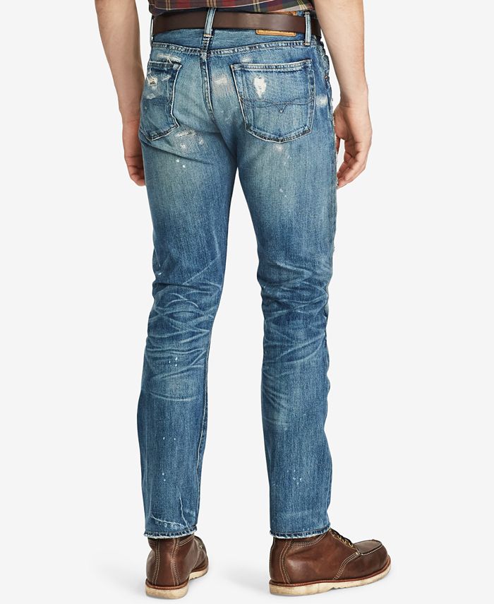 Polo Ralph Lauren Men's Varick Slim Straight Fit Ripped Jeans & Reviews Jeans Men Macy's