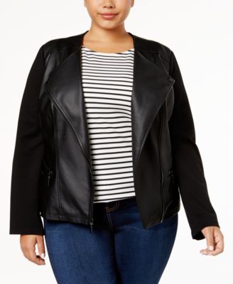 waterfall leather jacket plus size