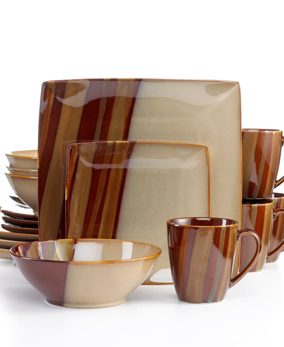 Sango Dinnerware, Avanti Brown 16 Piece Set   Casual Dinnerware