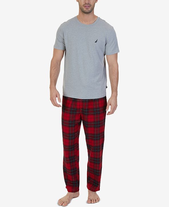 Nautica Men's Red Plaid Pajama Set & Reviews - Pajamas, Lounge ...