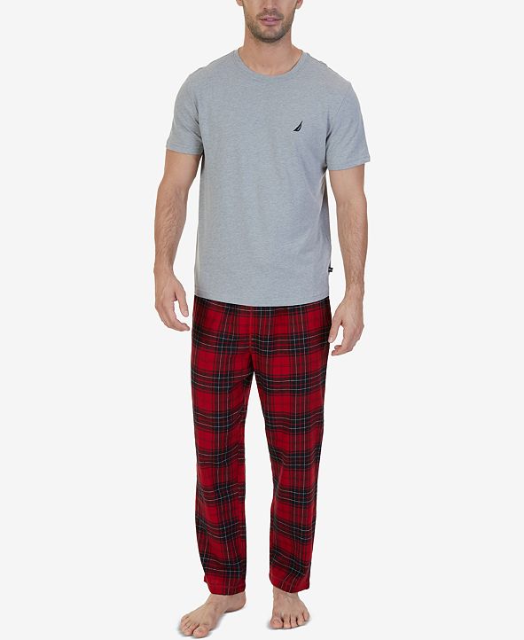 Nautica Men's Red Plaid Pajama Set & Reviews Pajamas, Lounge
