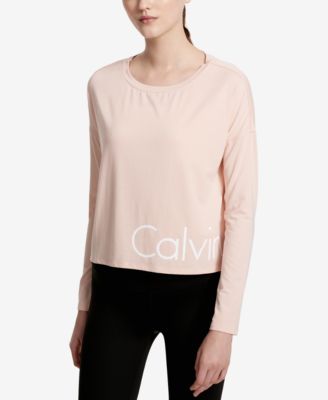 calvin klein cropped long sleeve top