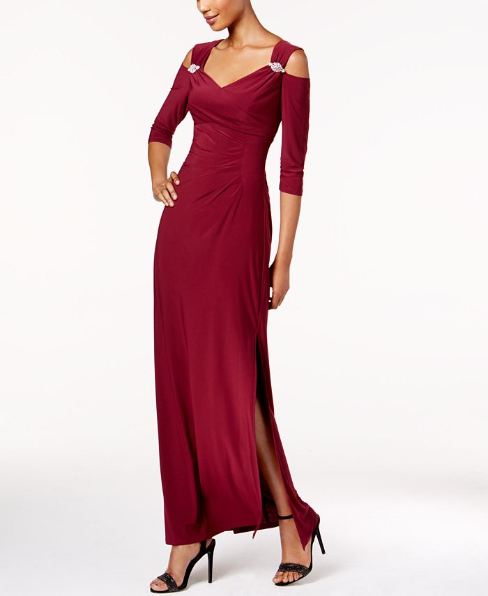 r and m richards cold shoulder gown