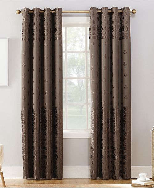 Sun Zero Elidah Textured Velvet Medallion 50 X 84 Energy Efficient Blackout Grommet Curtain Panel Reviews Curtains Drapes Window Treatments Blinds Macy S