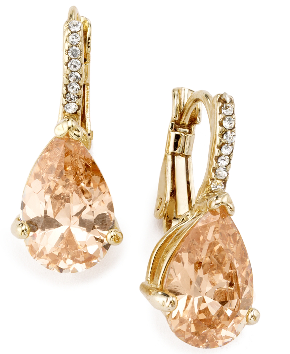 City by City Earrings, Champagne Cubic Zirconia Teardrop (10 1/4 ct. t