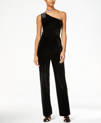 macys velvet jumpsuit