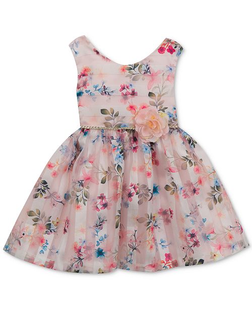 Rare Editions Floral Print Party Dress Baby Girls Reviews All Girls Dresses Kids Macy S