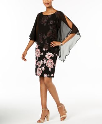 floral cape dress