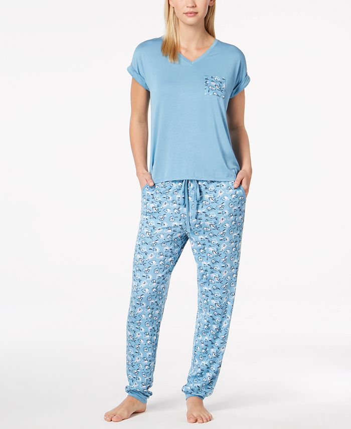 Alfani ContrastPocket Pajama Set, Created for Macy's & Reviews Bras