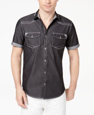 macys mens denim shirt