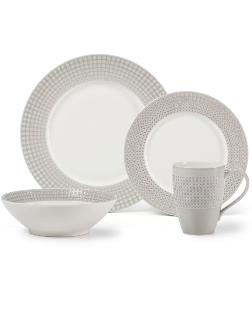 Martha Stewart Collection Dinnerware, Classic Band Grey Collection