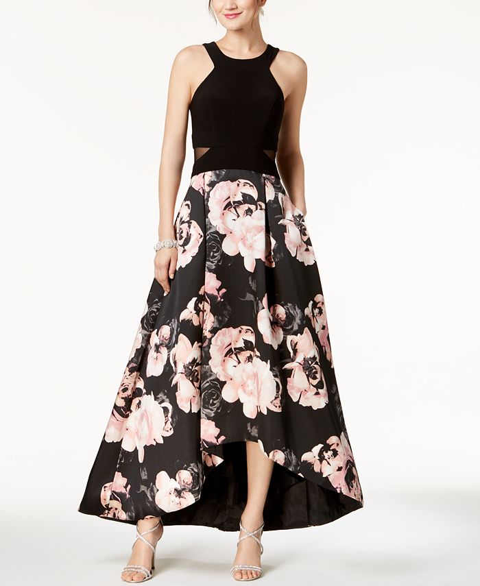 xscape raised floral gown