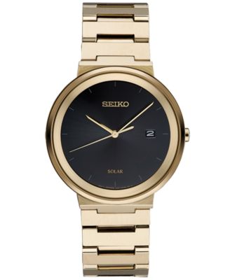 Seiko Men's Solar Essentials Gold-Tone 