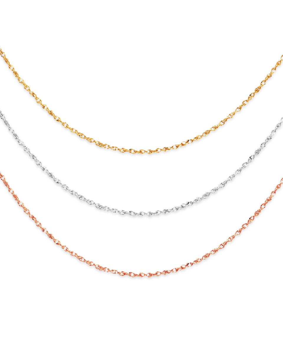 14k Gold and 14k White Gold Necklaces, 18 30 Rope Chain   Necklaces   Jewelry & Watches