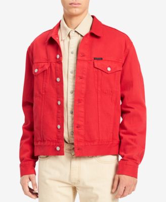 trucker jacket red