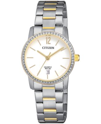 citizen quartz two tone watch