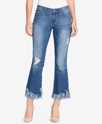 frayed cuff jeans