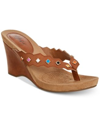 style & co chicklet wedge thong sandals