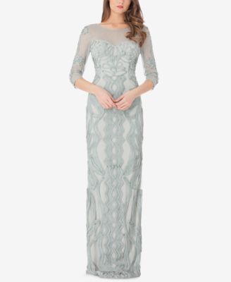 js collection illusion lace evening dress