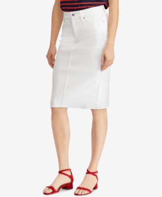 ralph lauren white denim skirt