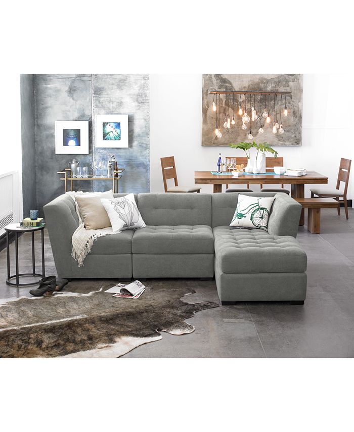 Furniture Roxanne II Performance Fabric 6Pc. Modular Sofa with Chaise