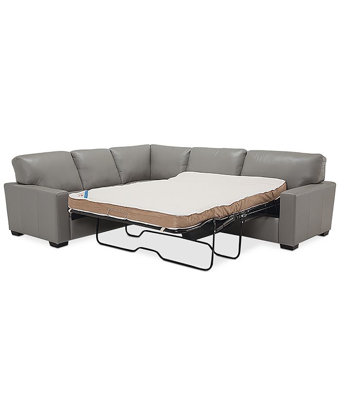 Furniture Ennia 2Pc. Leather Full Sleeper Sectional Sofa, Created for