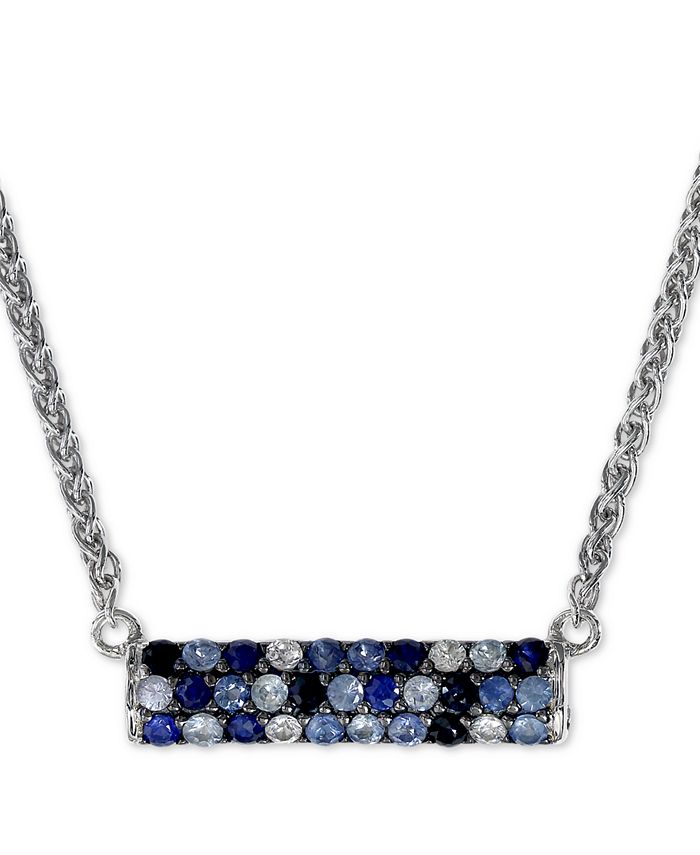 EFFY Collection EFFY® Sapphire Bar 16" Pendant Necklace (9/10 ct. t.w