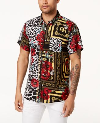 mens multi pattern shirt