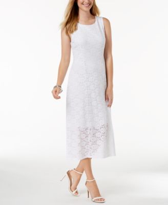 macy's white midi dress