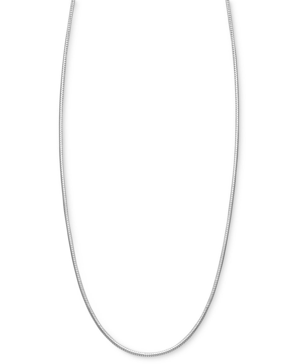 Bernini Sterling Silver Necklace, 16 20 Round Snake Chain  