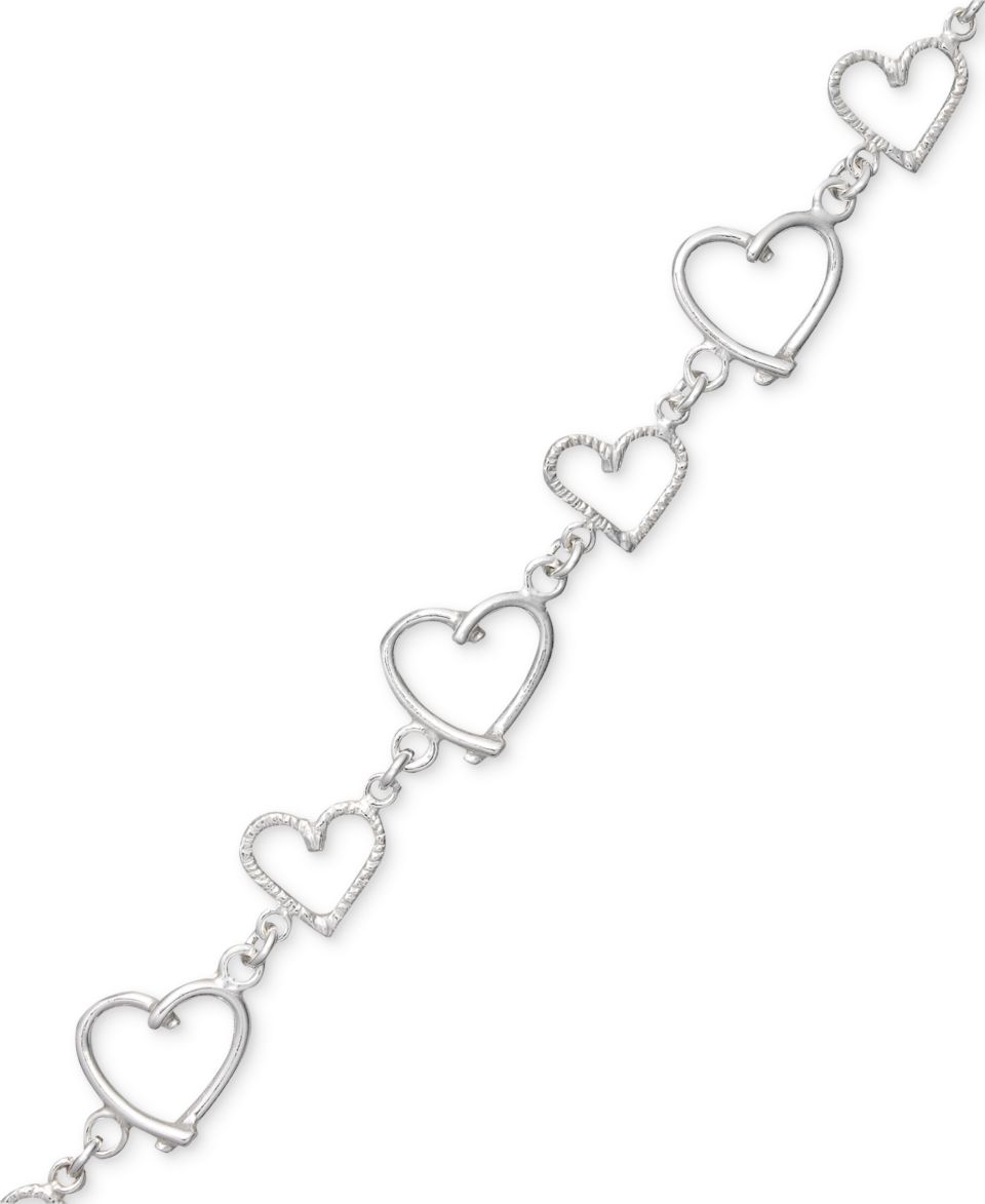 Giani Bernini Sterling Silver Bracelet, Open Link Heart   Bracelets   Jewelry & Watches