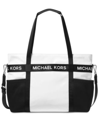 michael kors white logo tote