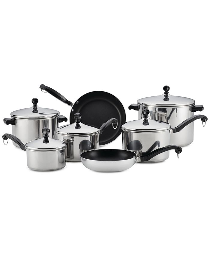 Farberware Classic Stainless Steel 15-Pc. Cookware Set & Reviews Farberware Stainless Steel 15 Pc Cookware Set