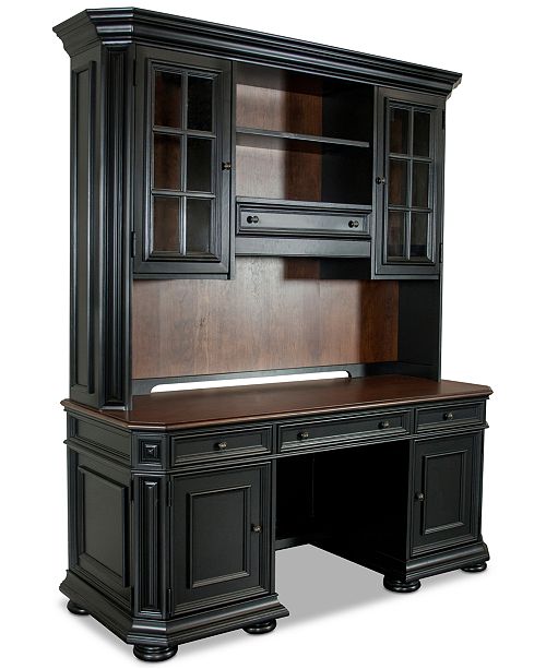 Furniture Beekman Home Office 2 Pc Furniture Set Credenza Hutch Computer Credenza Reviews Furniture Macy S