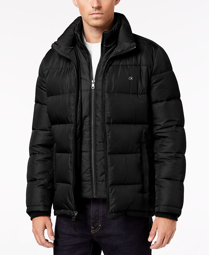 Calvin Klein Men's Full-Zip Puffer Coat, Created for Macy's & Reviews ...