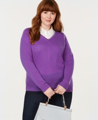 macy's womens cashmere sweaters plus size