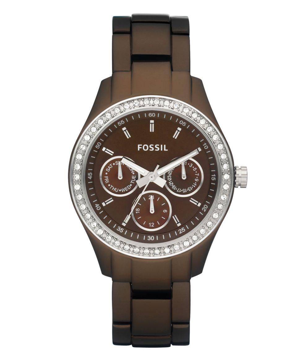 Fossil Watch, Womens Stella Brown Aluminum Bracelet 37mm ES2949