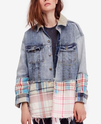 plaid denim jacket