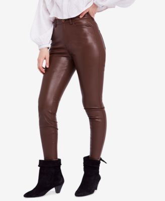 high waisted faux leather skinny jeans