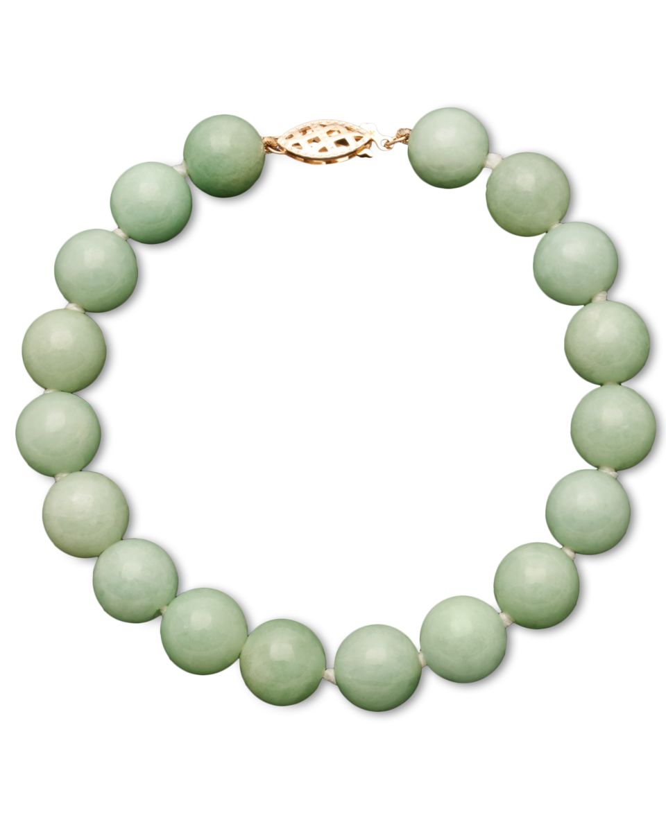 14k Gold Bracelet, Jade Bead Strand   FINE JEWELRY   Jewelry & Watches