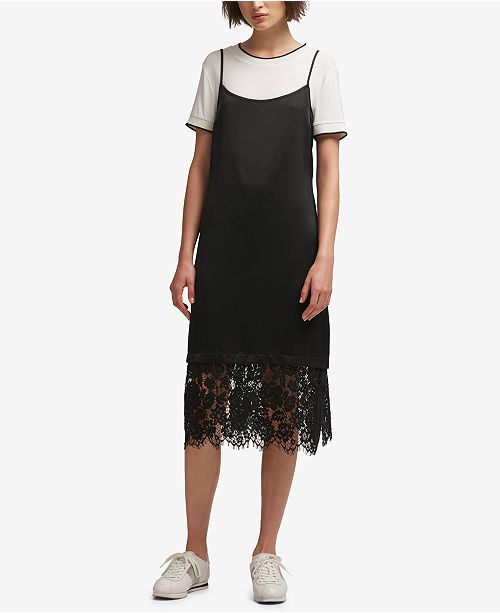 Dkny T Shirt Slip Dress Created For Macy S Reviews Dresses Women Macy S
