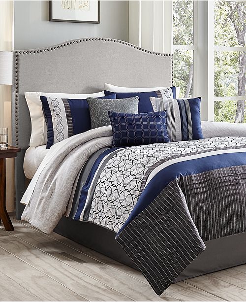 Hallmart Collectibles Wrener 7 Pc Full Comforter Set Created For Macy S Reviews Bed In A Bag Bed Bath Macy S